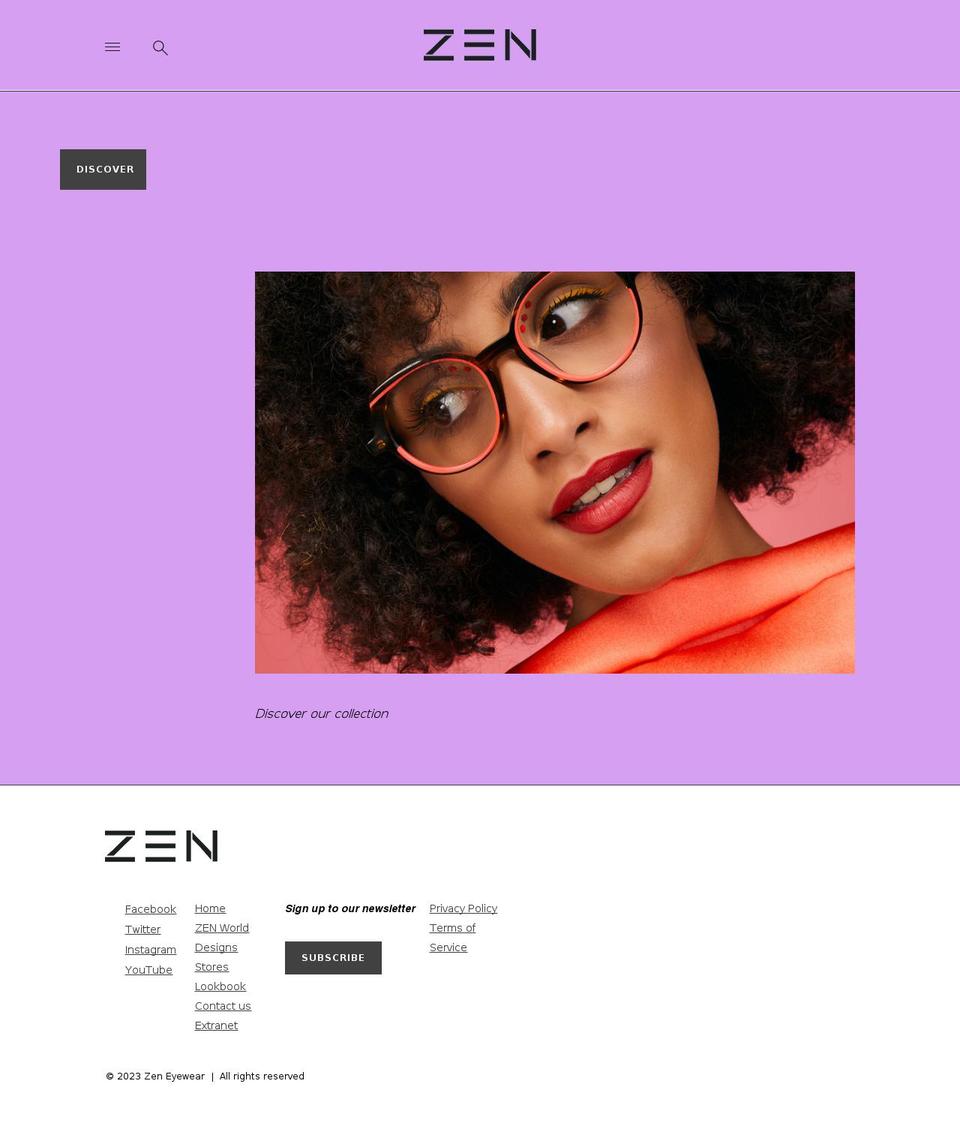 zen-eyewear.com shopify website screenshot