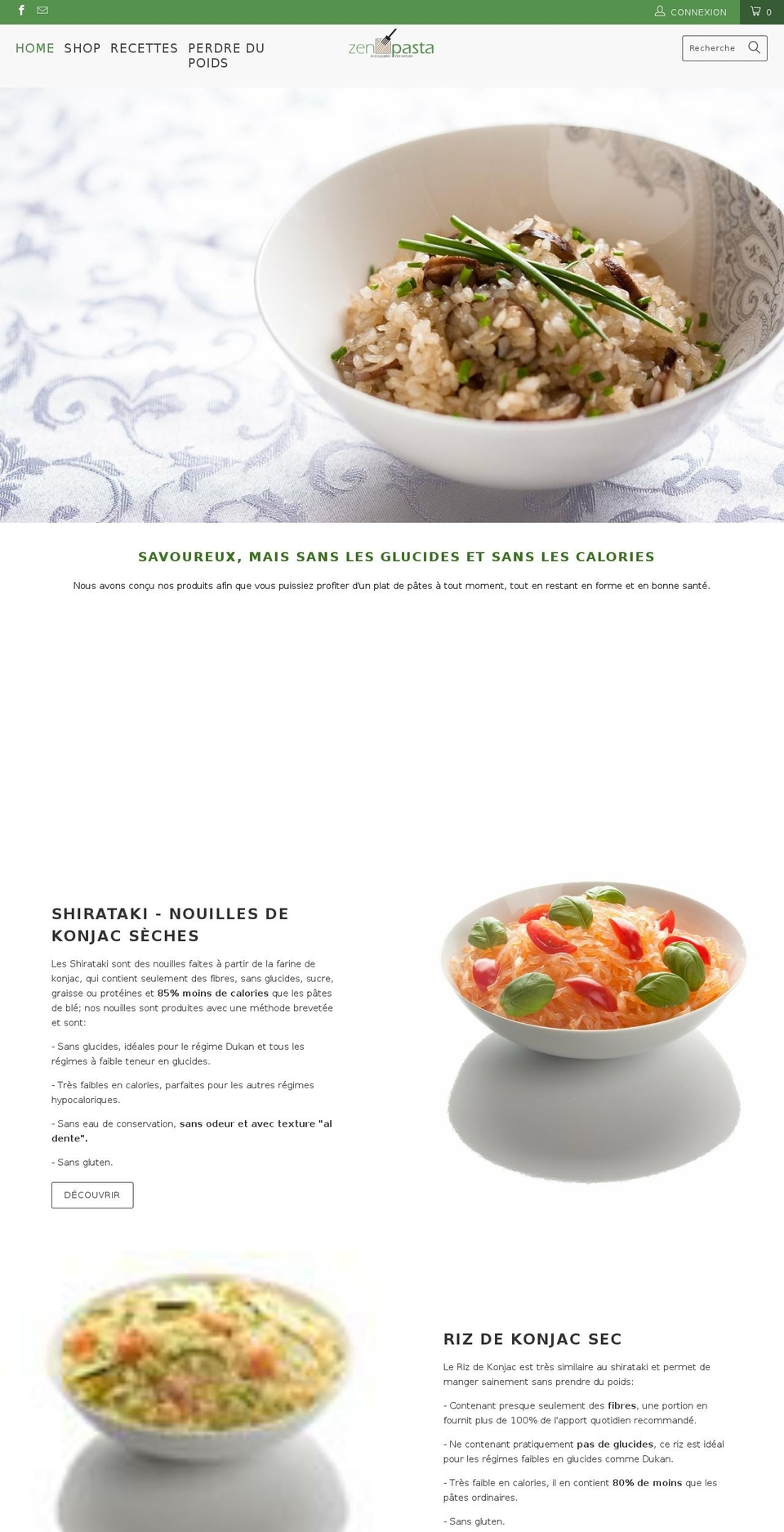 zen-pasta.fr shopify website screenshot