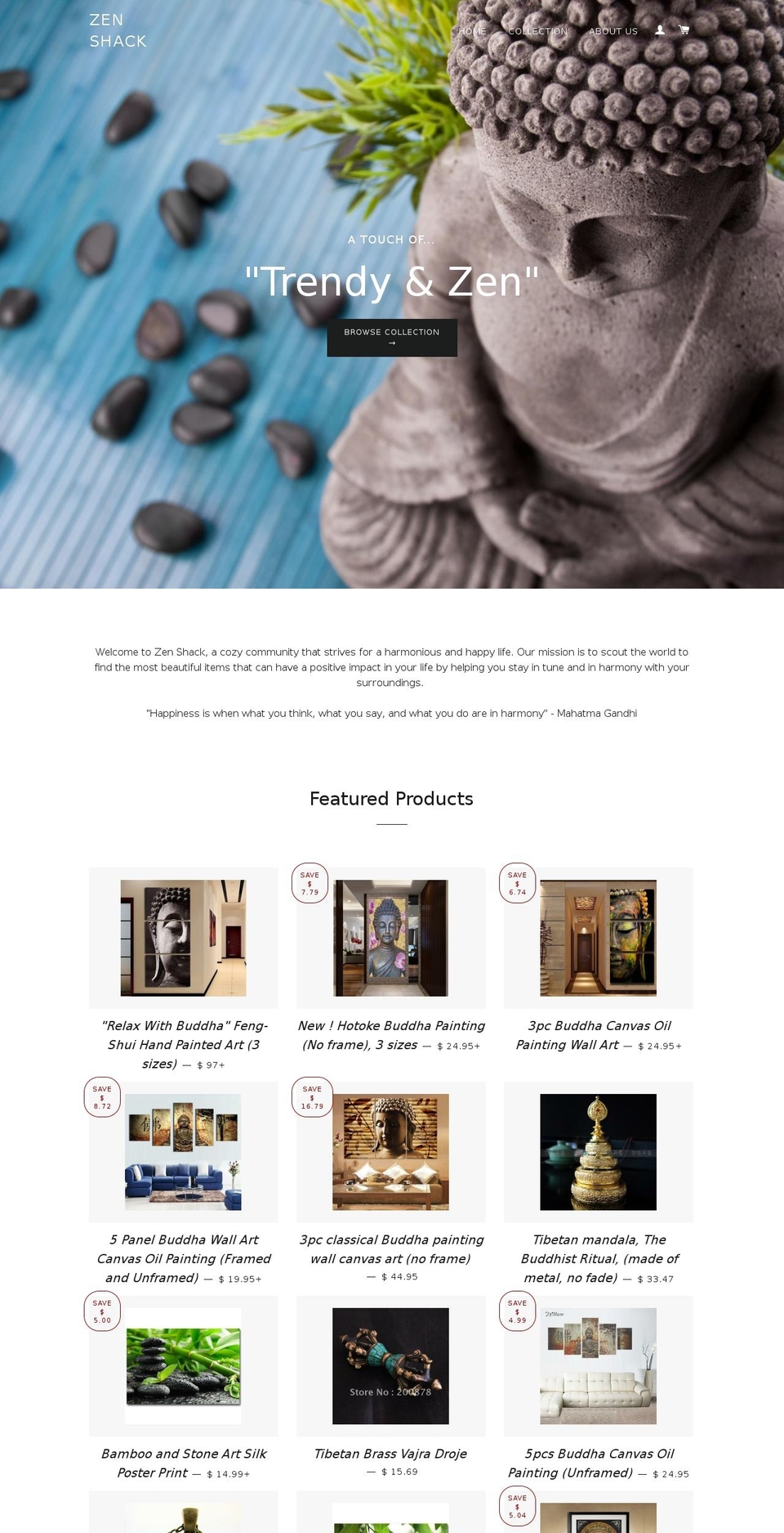 zen-shack.com shopify website screenshot