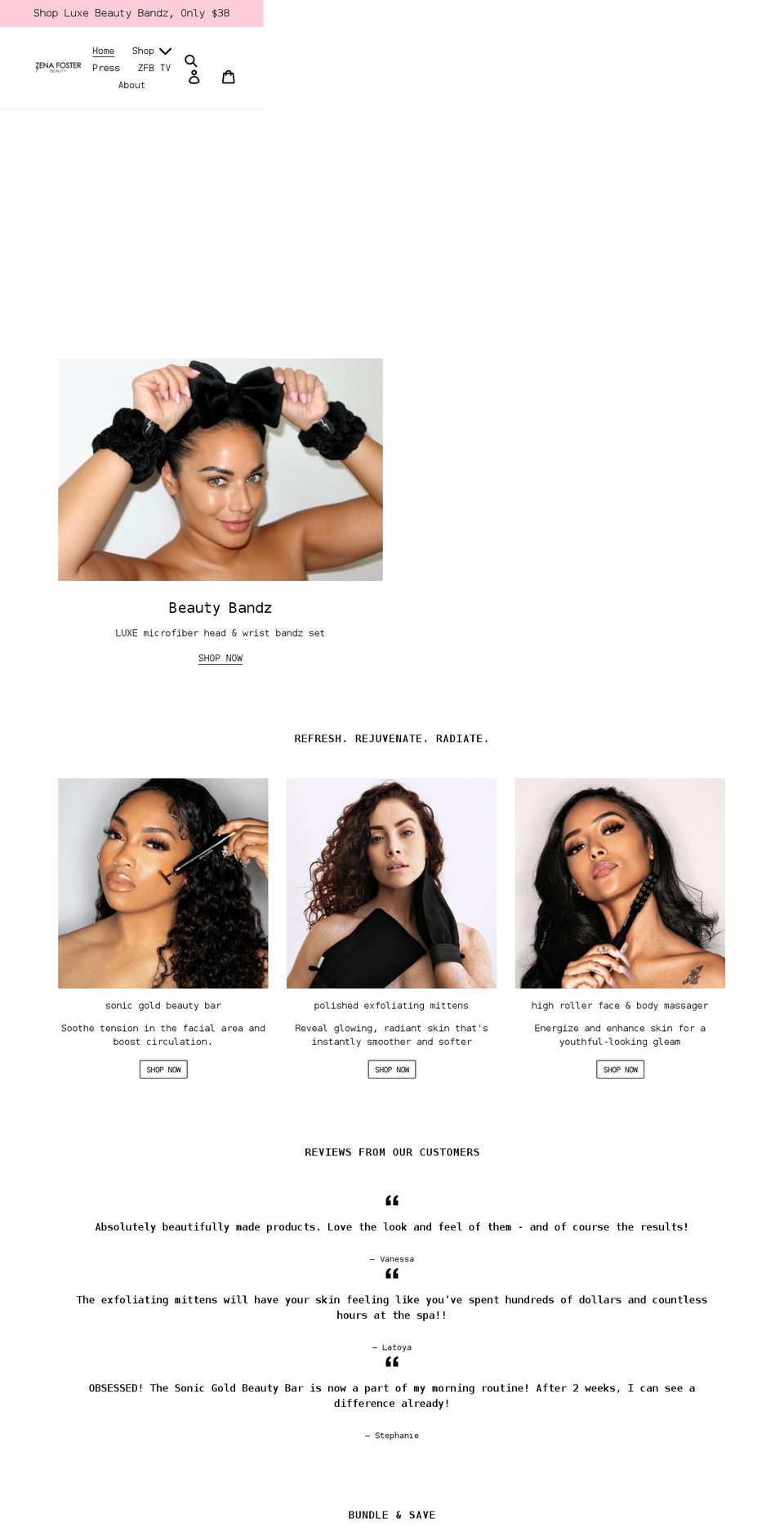 zenafoster.com shopify website screenshot