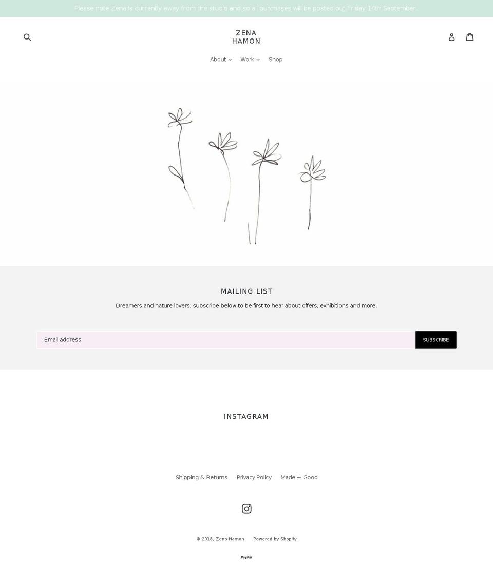 zenahamon.com — Shopify storefront screenshot