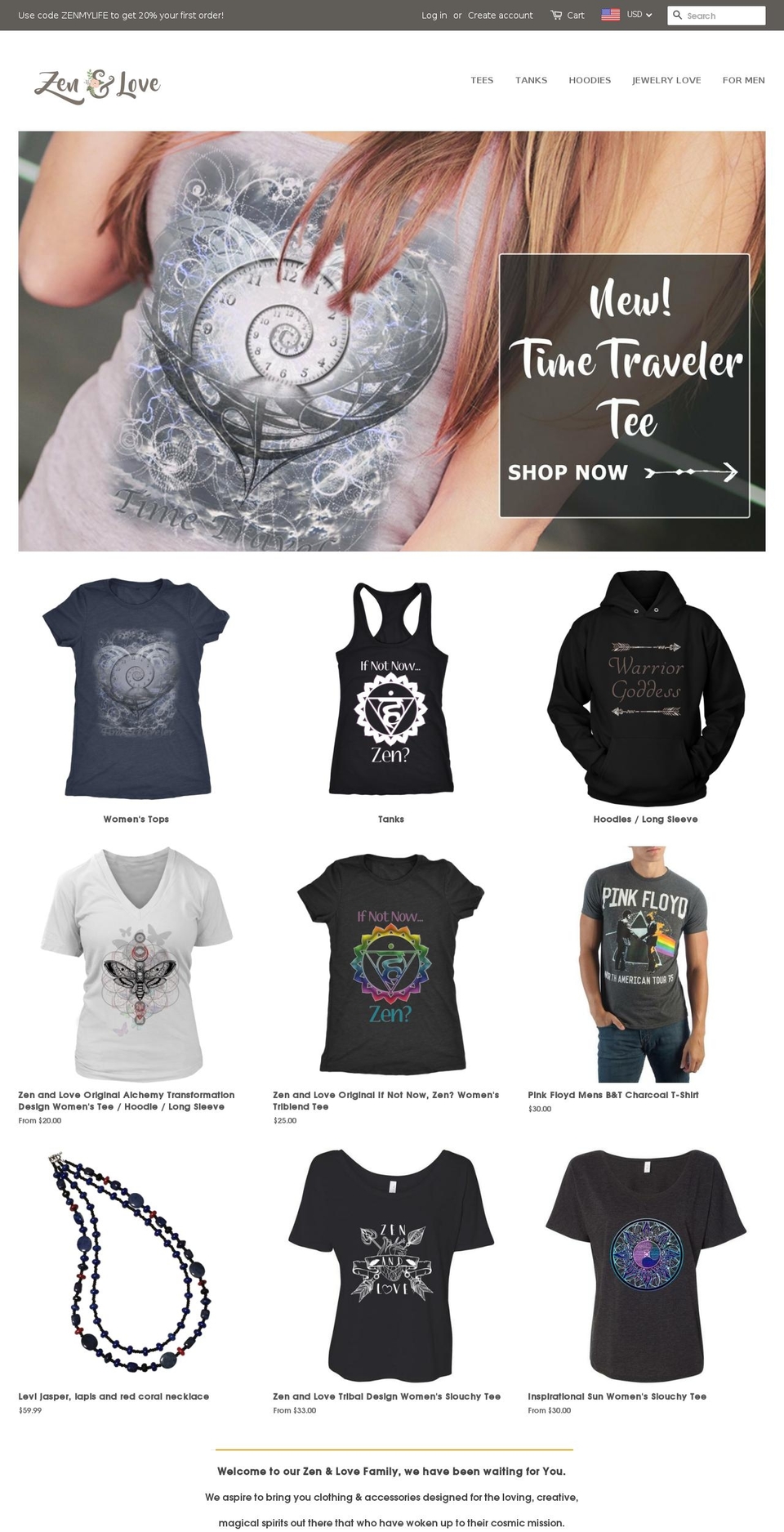 zenandlove.com — Shopify storefront screenshot