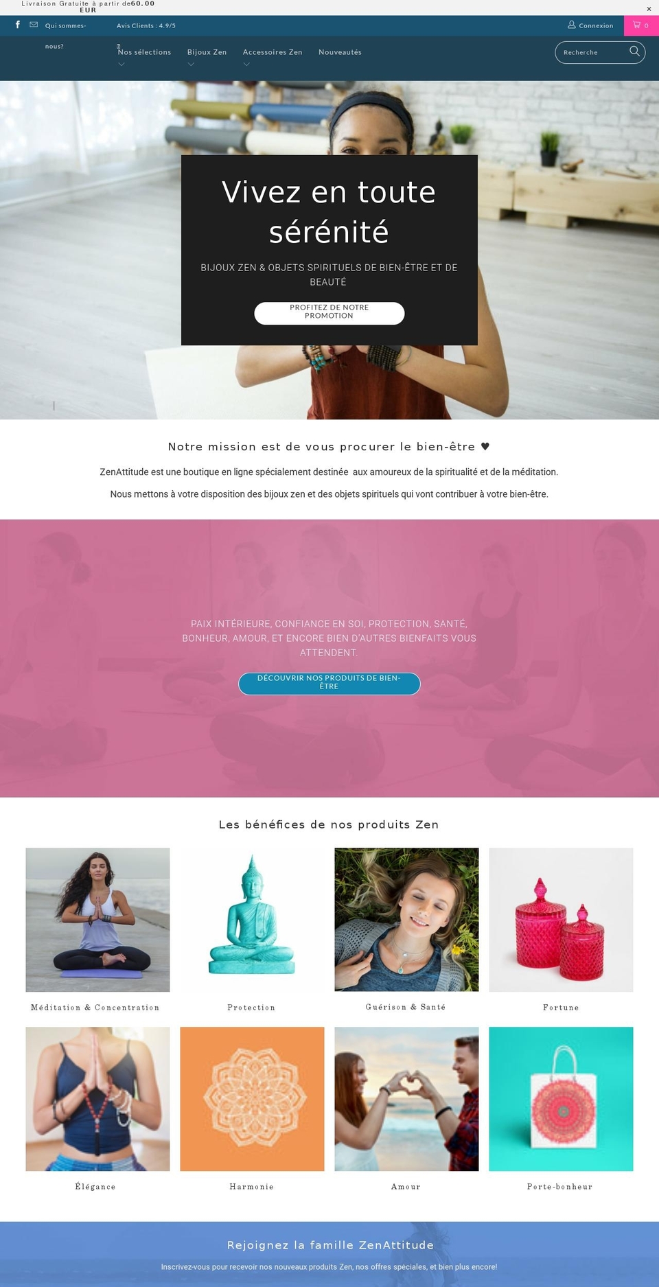 zenattitude.shop shopify website screenshot