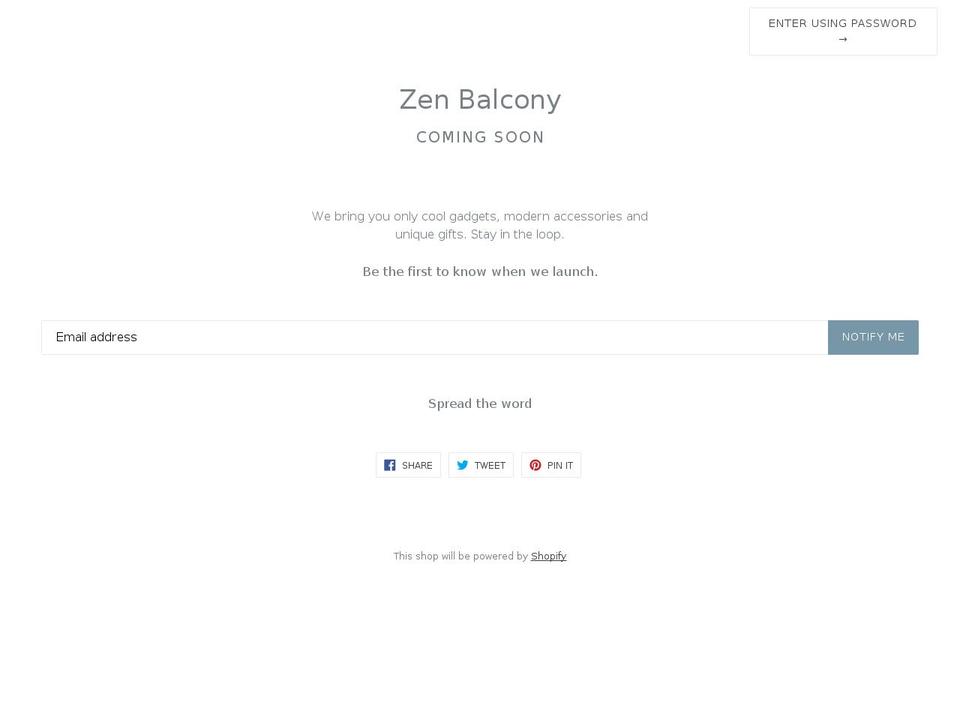 zenbalcony.com — Shopify storefront screenshot