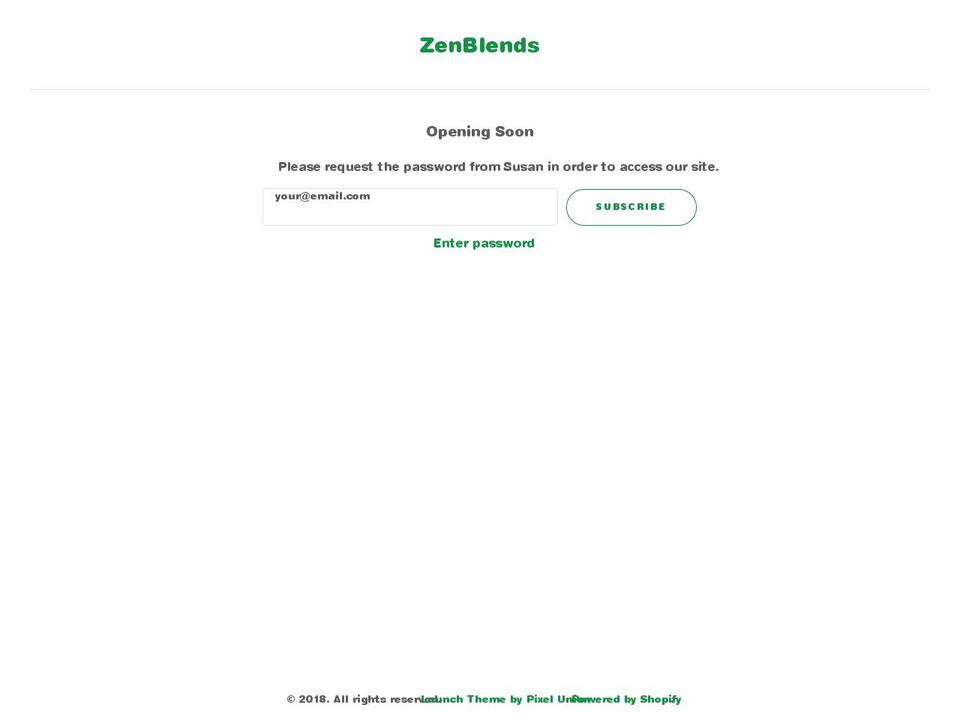 zenblends.com shopify website screenshot
