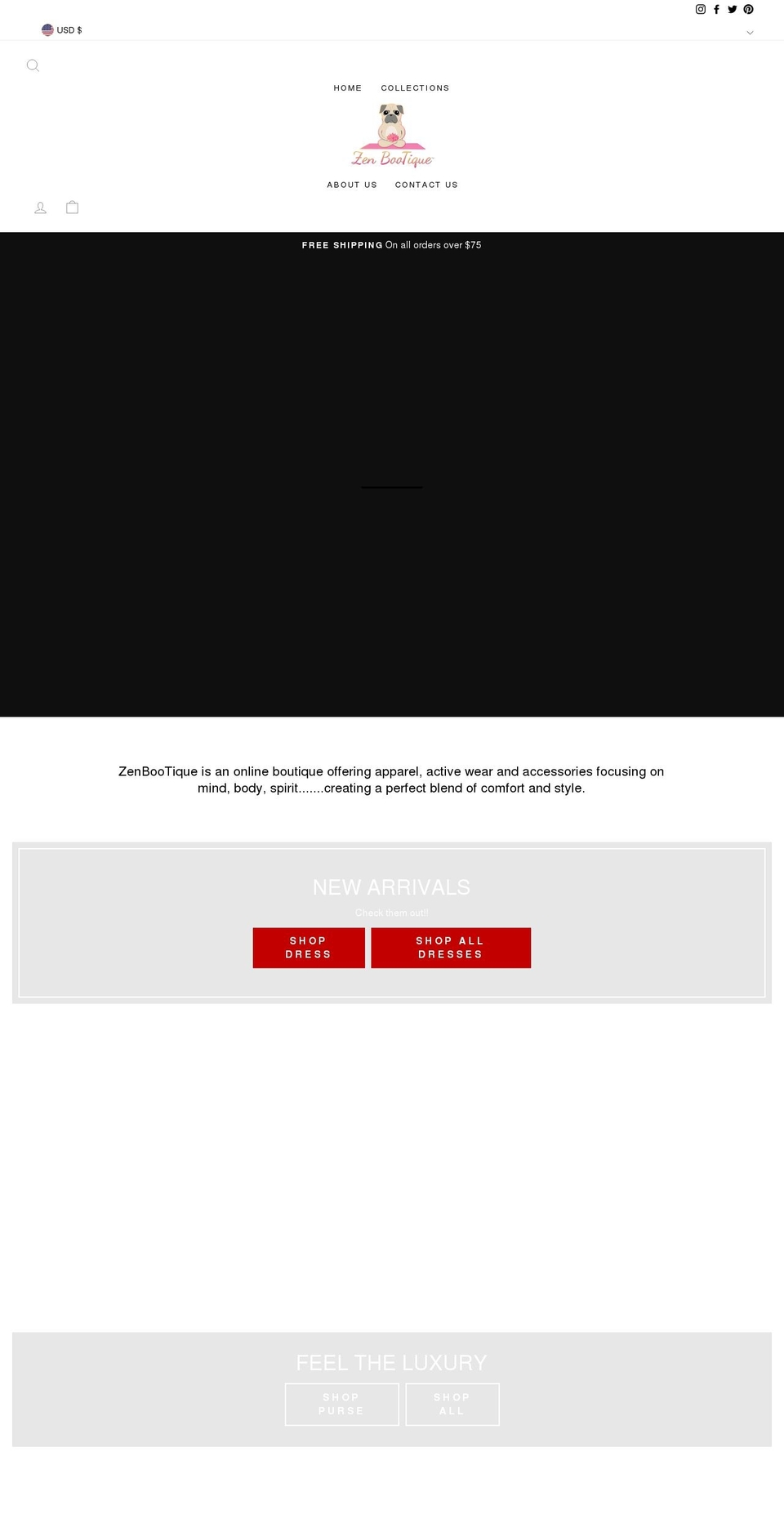 zenbootique.com — Shopify storefront screenshot
