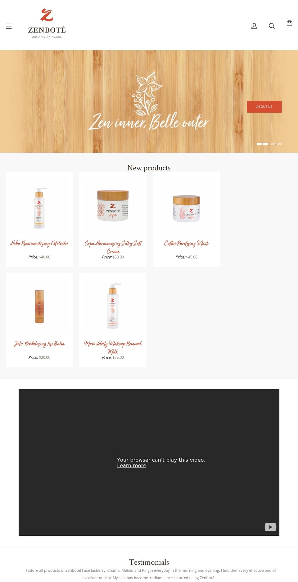 zenbote.myshopify.com shopify website screenshot