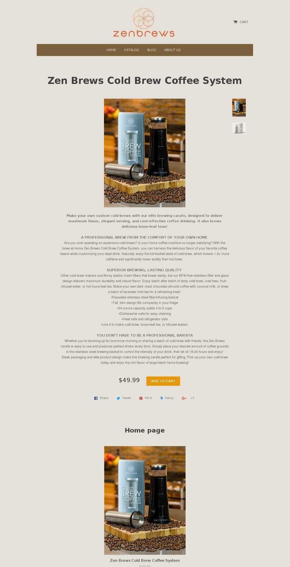 zenbrews.com shopify website screenshot