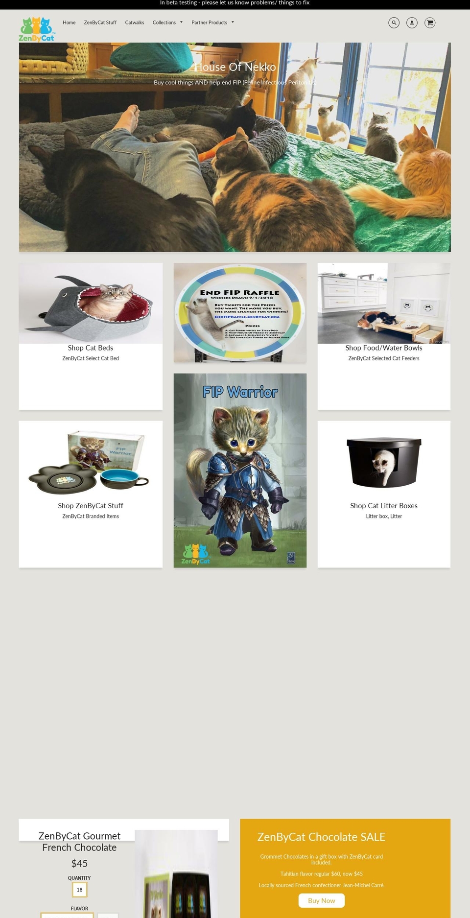 zenbycat.shop shopify website screenshot