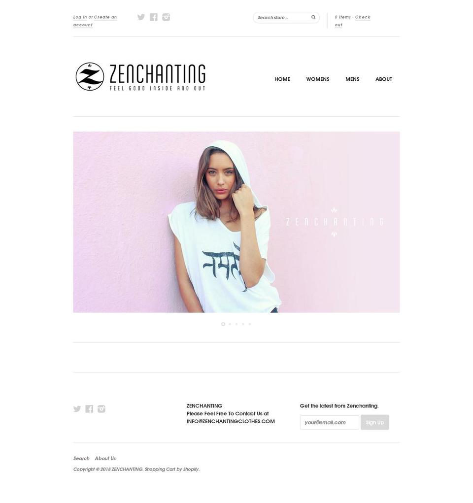 zenchantingclothes.com — Shopify storefront screenshot