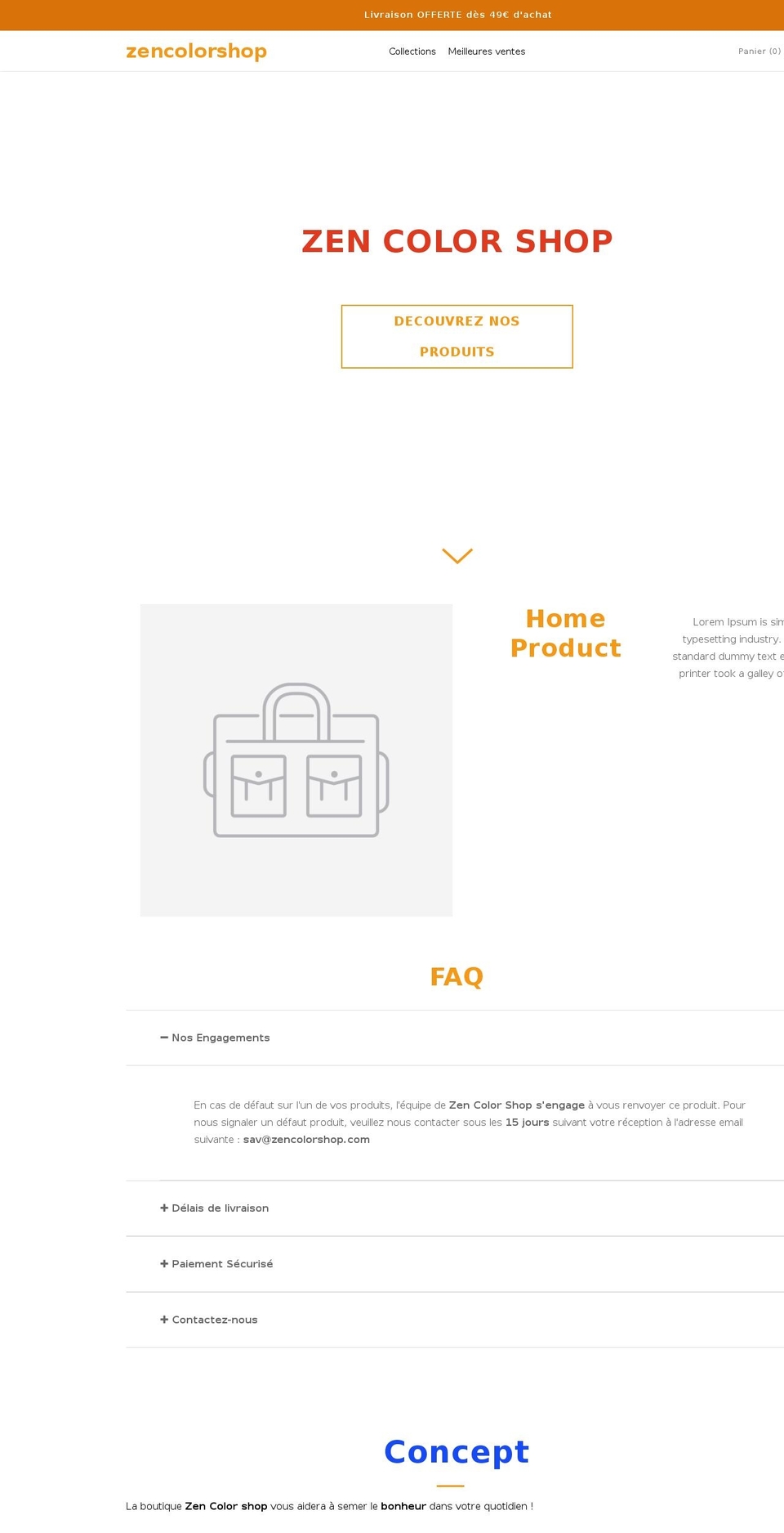 fastlane-1-11-active Shopify theme site example zencolorshop.com