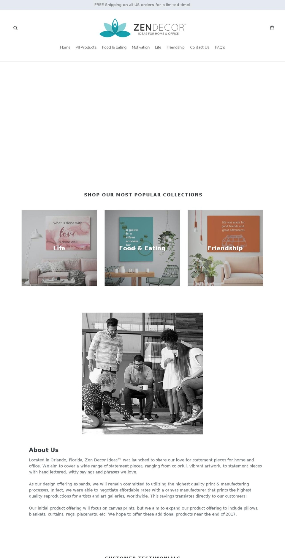 zendecorideas.com — Shopify storefront screenshot