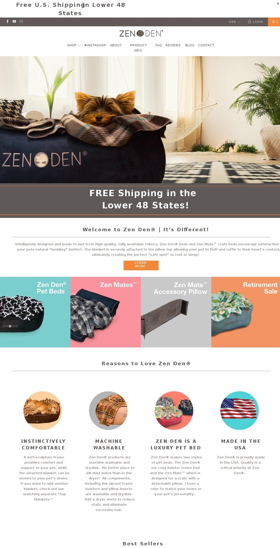zendenpets.com shopify website screenshot