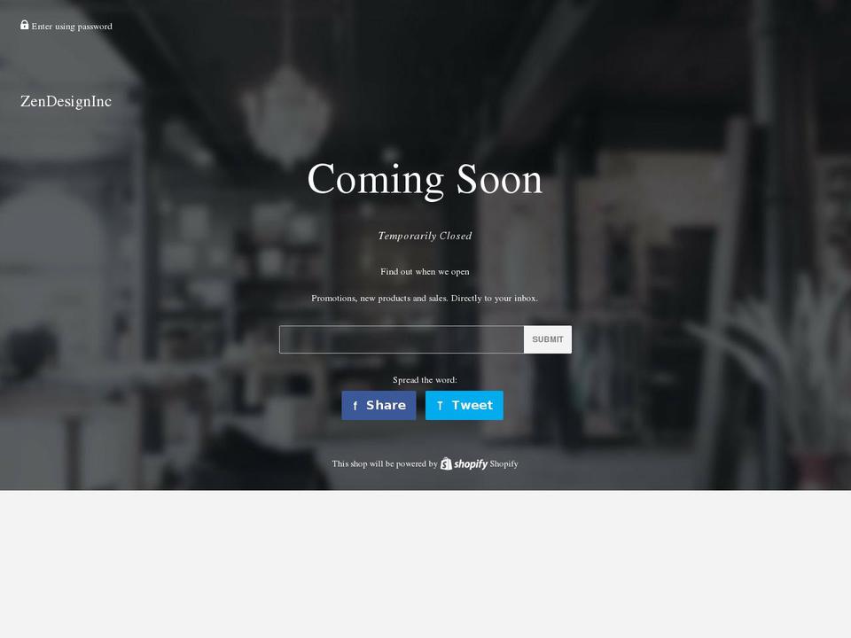 zendesigninc.myshopify.com shopify website screenshot