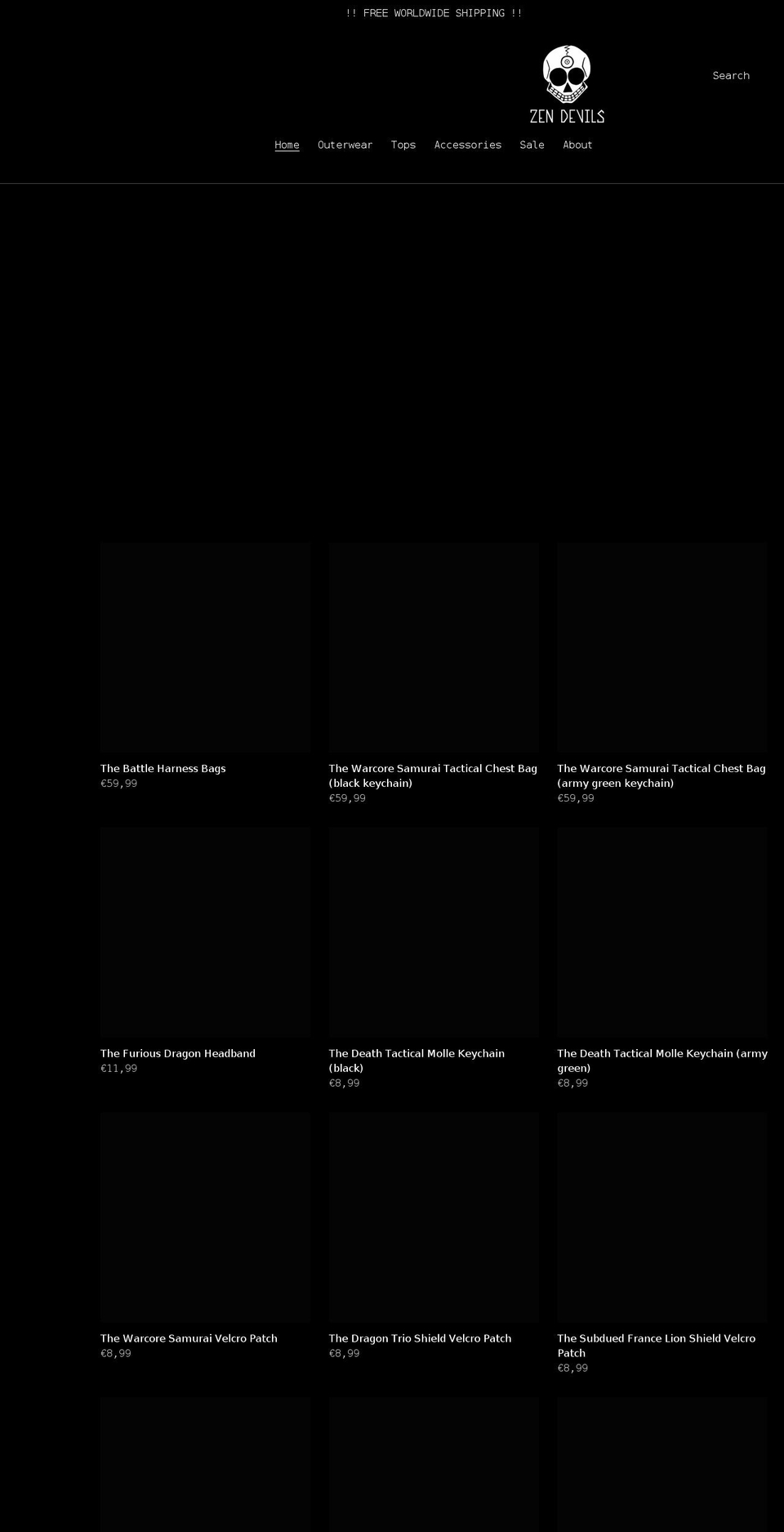 zendevils.com shopify website screenshot