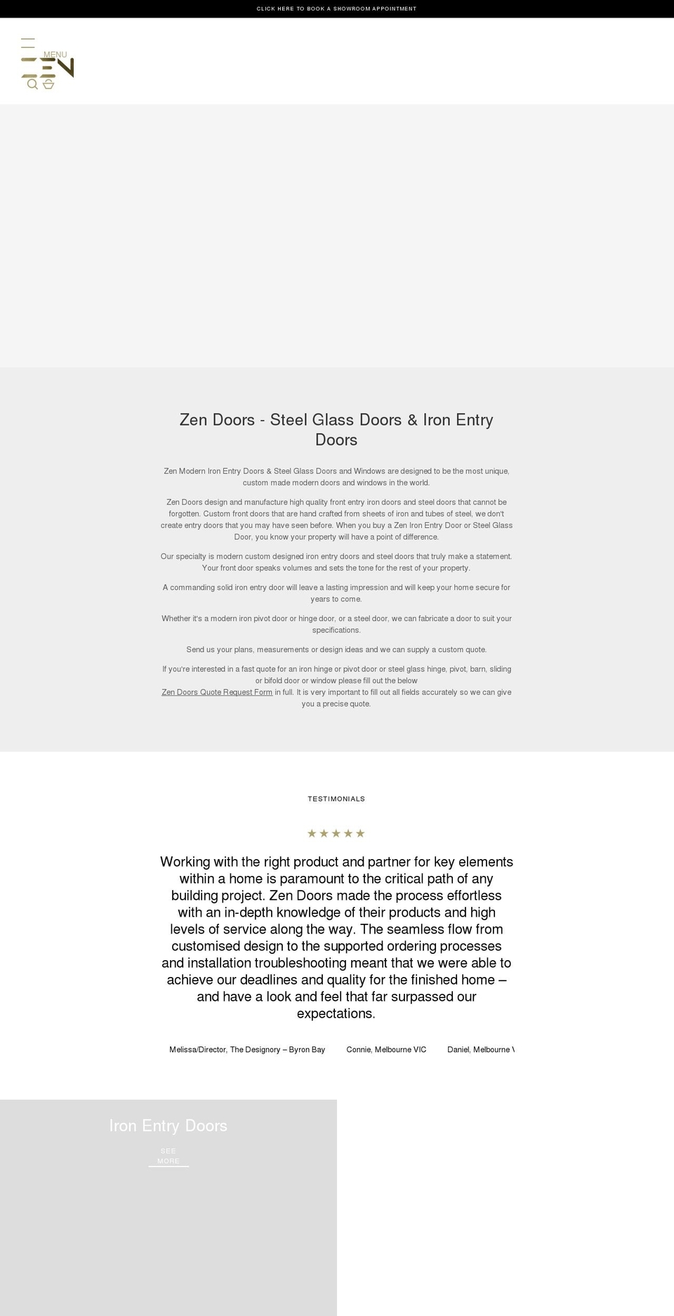 zendoors.com.au shopify website screenshot