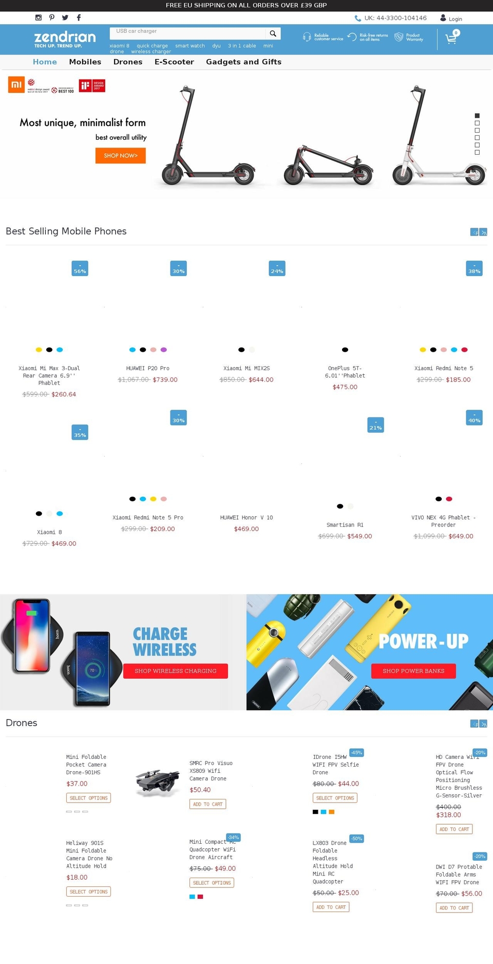 zendrian.tech shopify website screenshot
