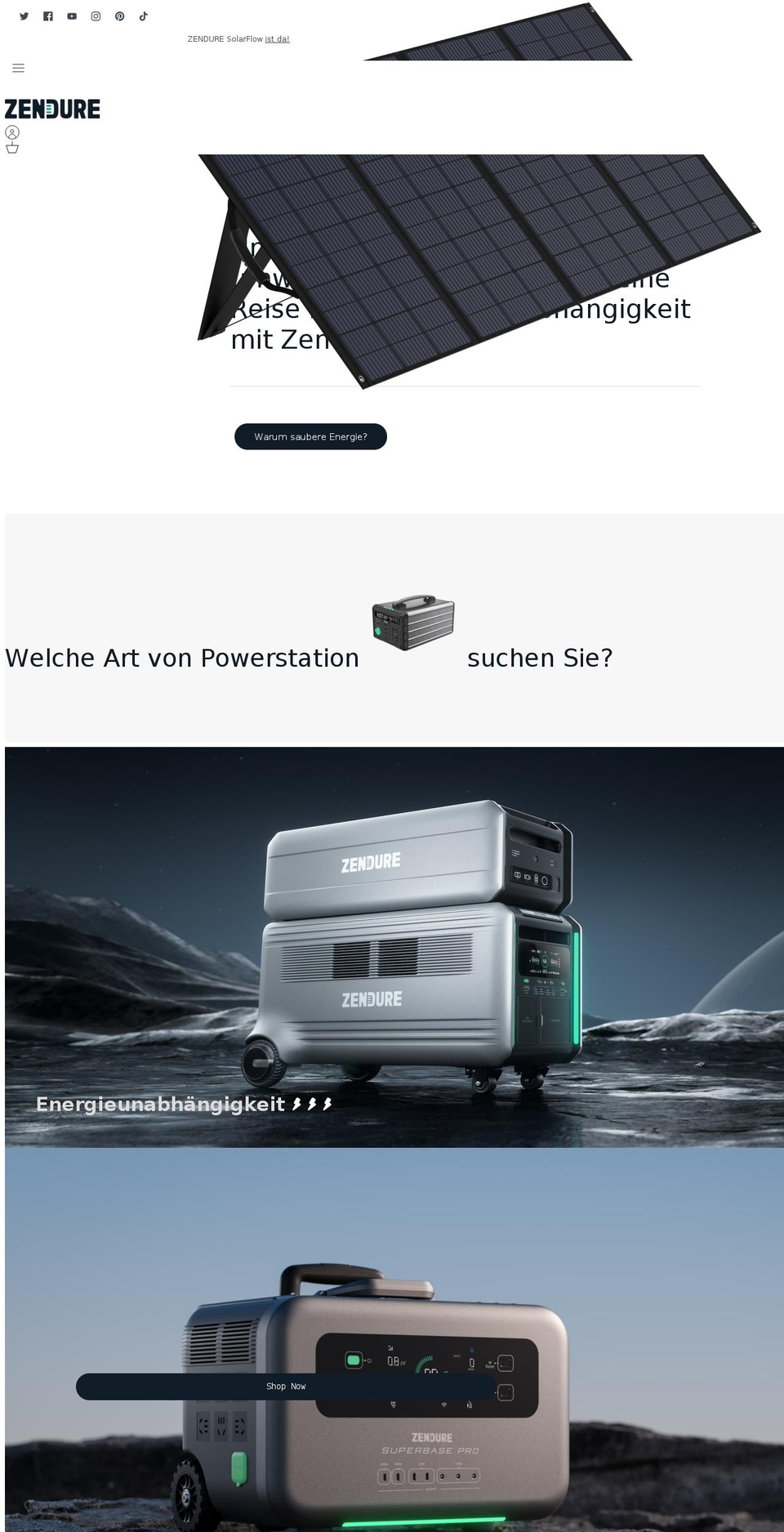 zendure.de shopify website screenshot