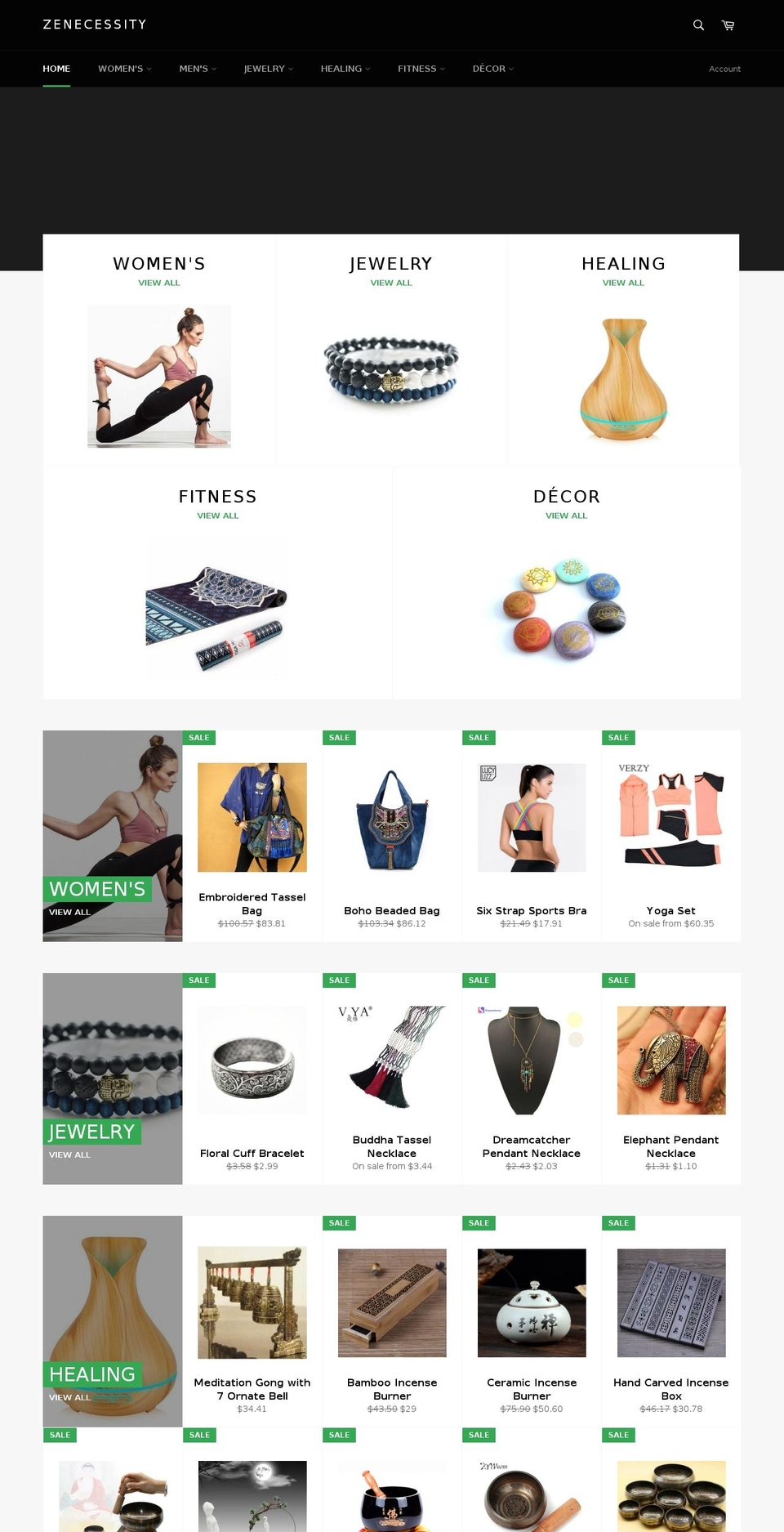 zenecessity.com — Shopify storefront screenshot