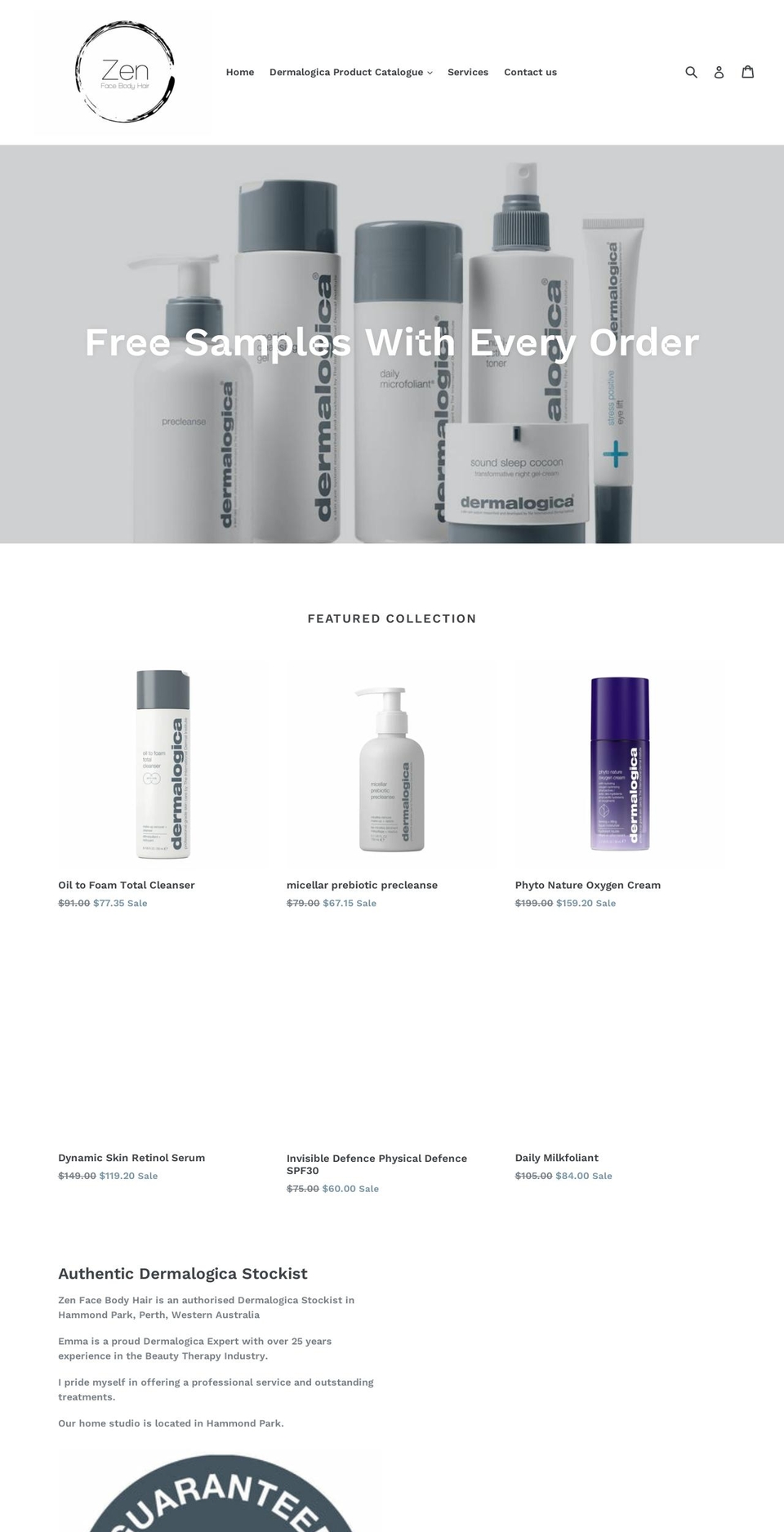 zenfacebodyhair.com.au shopify website screenshot