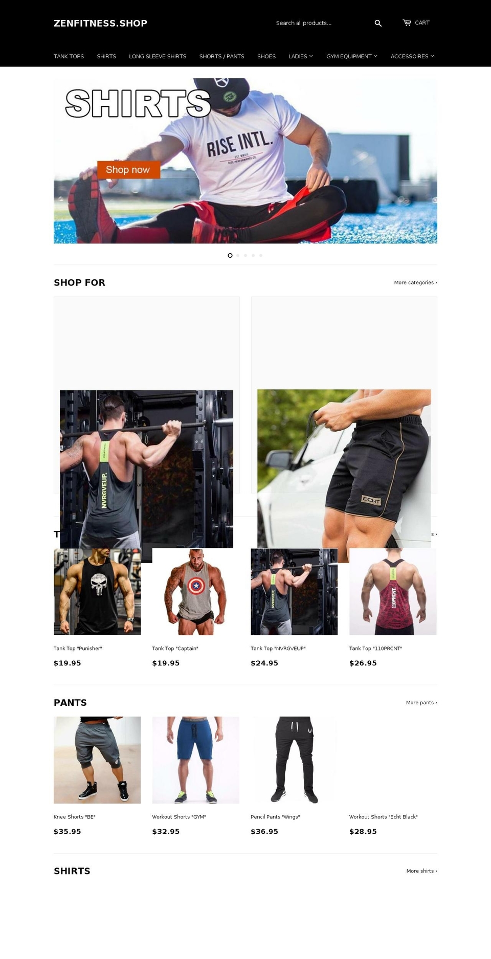 zenfitness.shop shopify website screenshot