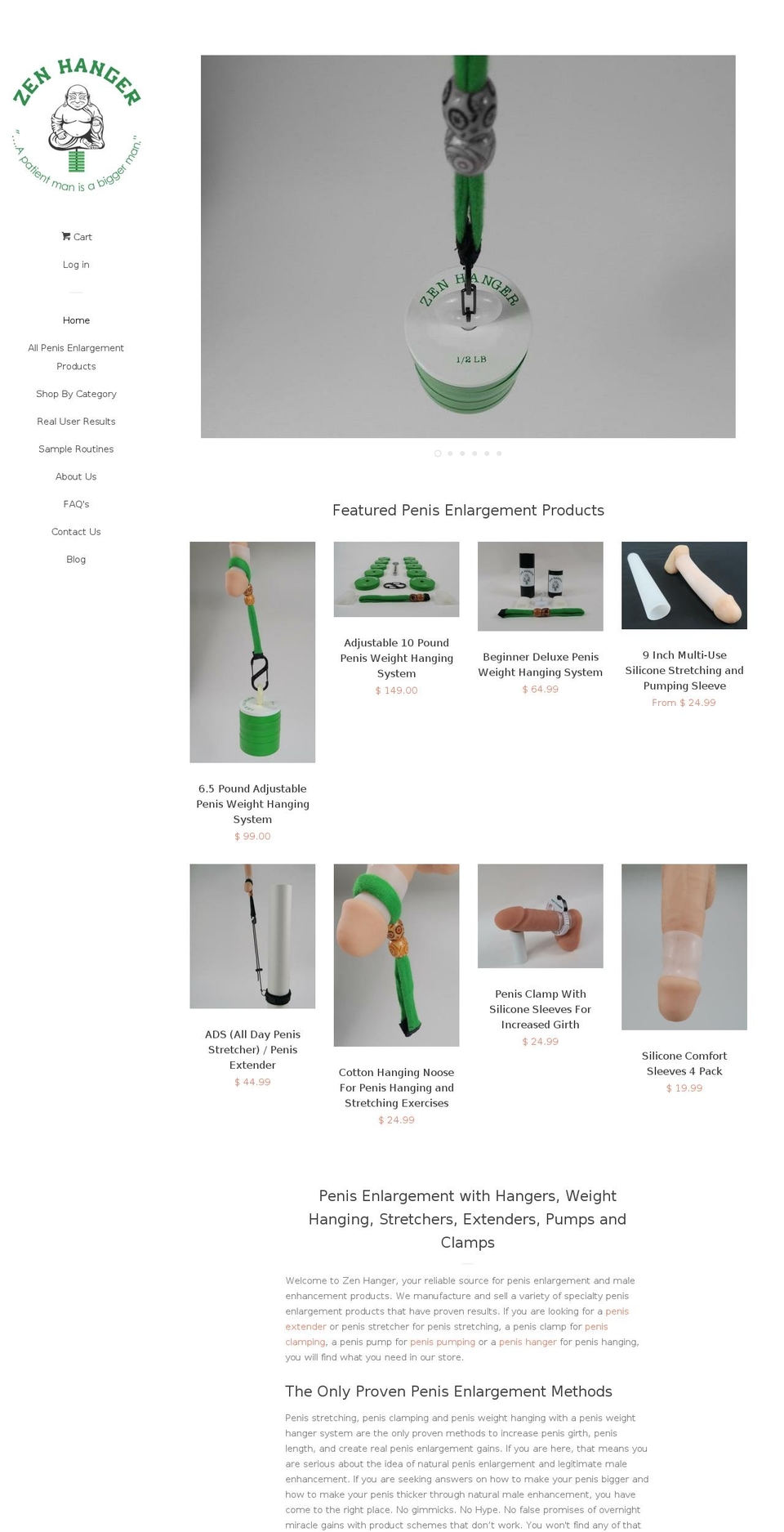 zenhanger.com shopify website screenshot