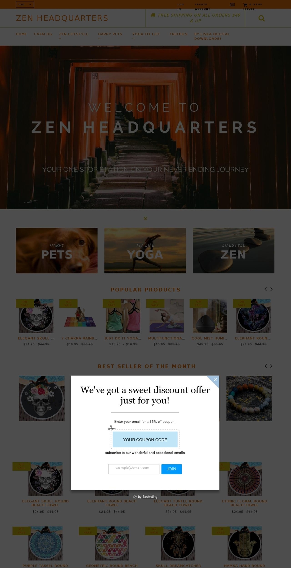 zenheadquarters.com — Shopify storefront screenshot
