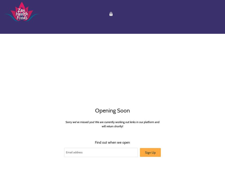 zenhealthfoods.com shopify website screenshot