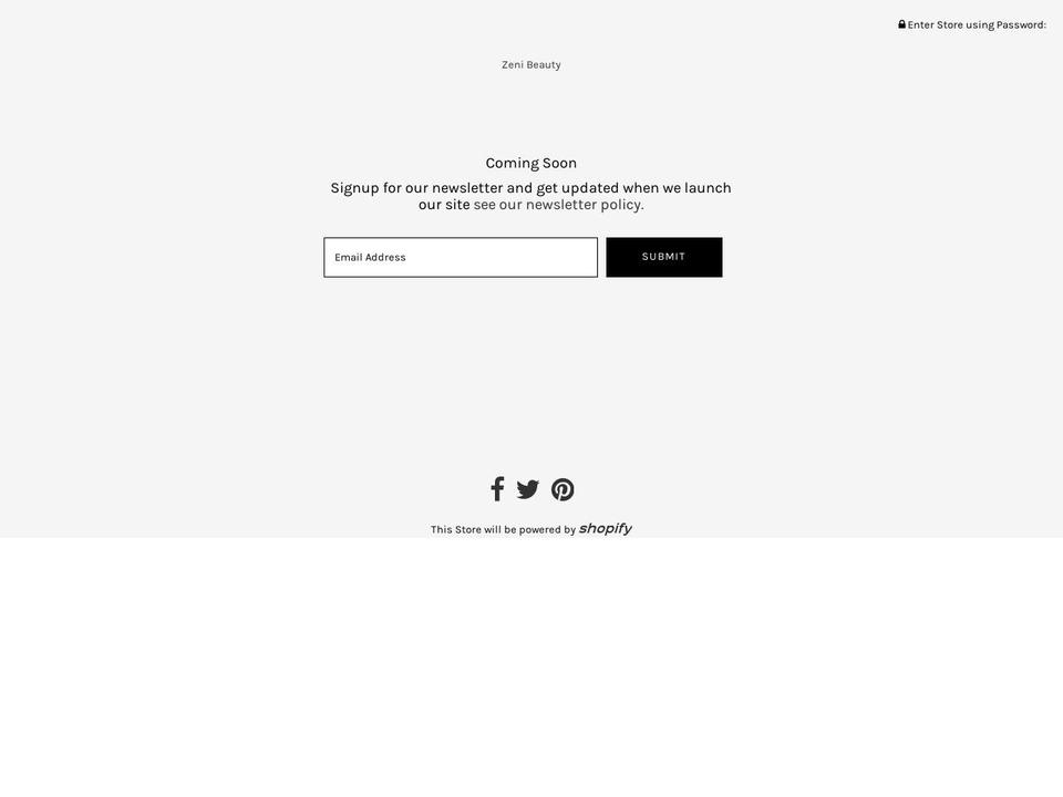 zenibeauty.com shopify website screenshot