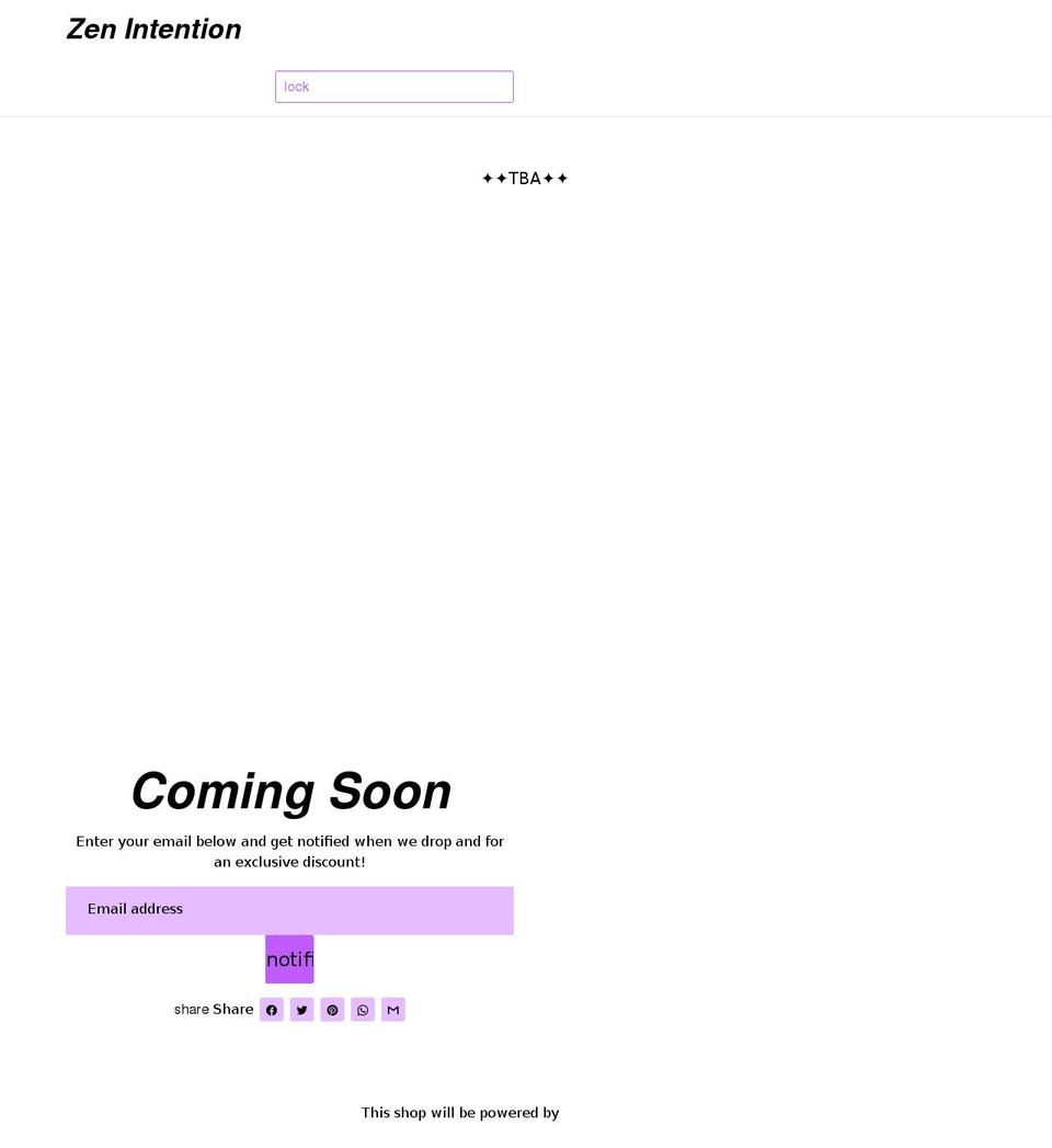 zenintention.com shopify website screenshot