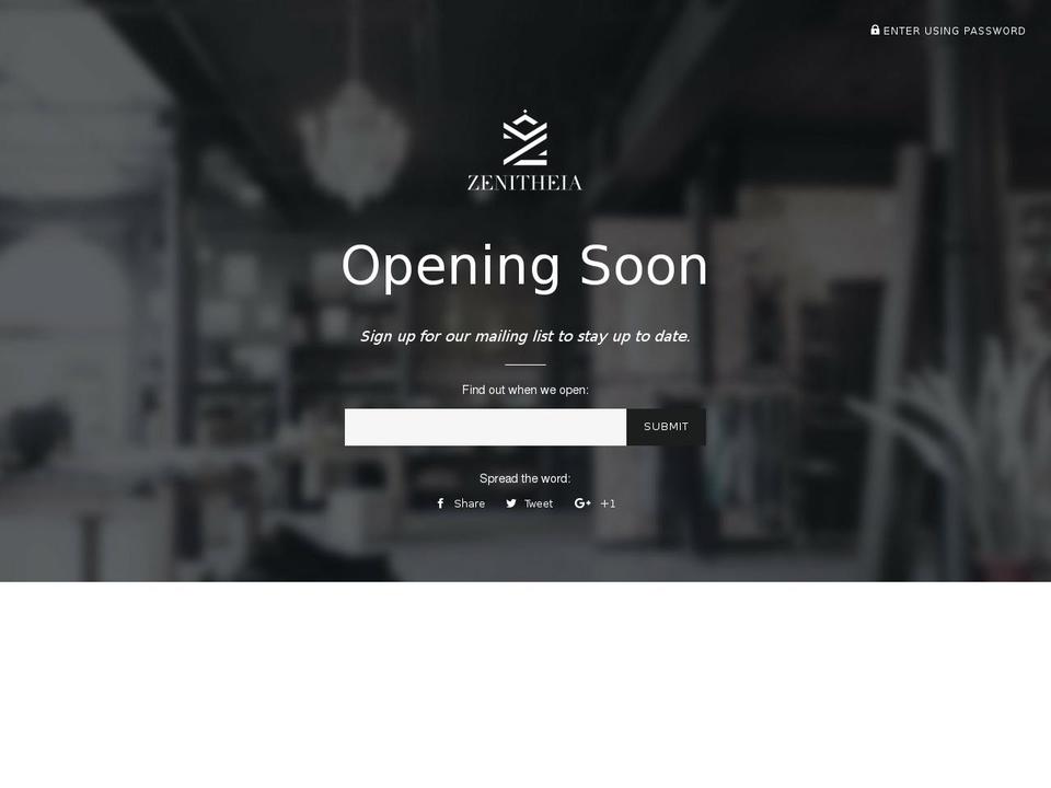 zenitheia.com — Shopify storefront screenshot