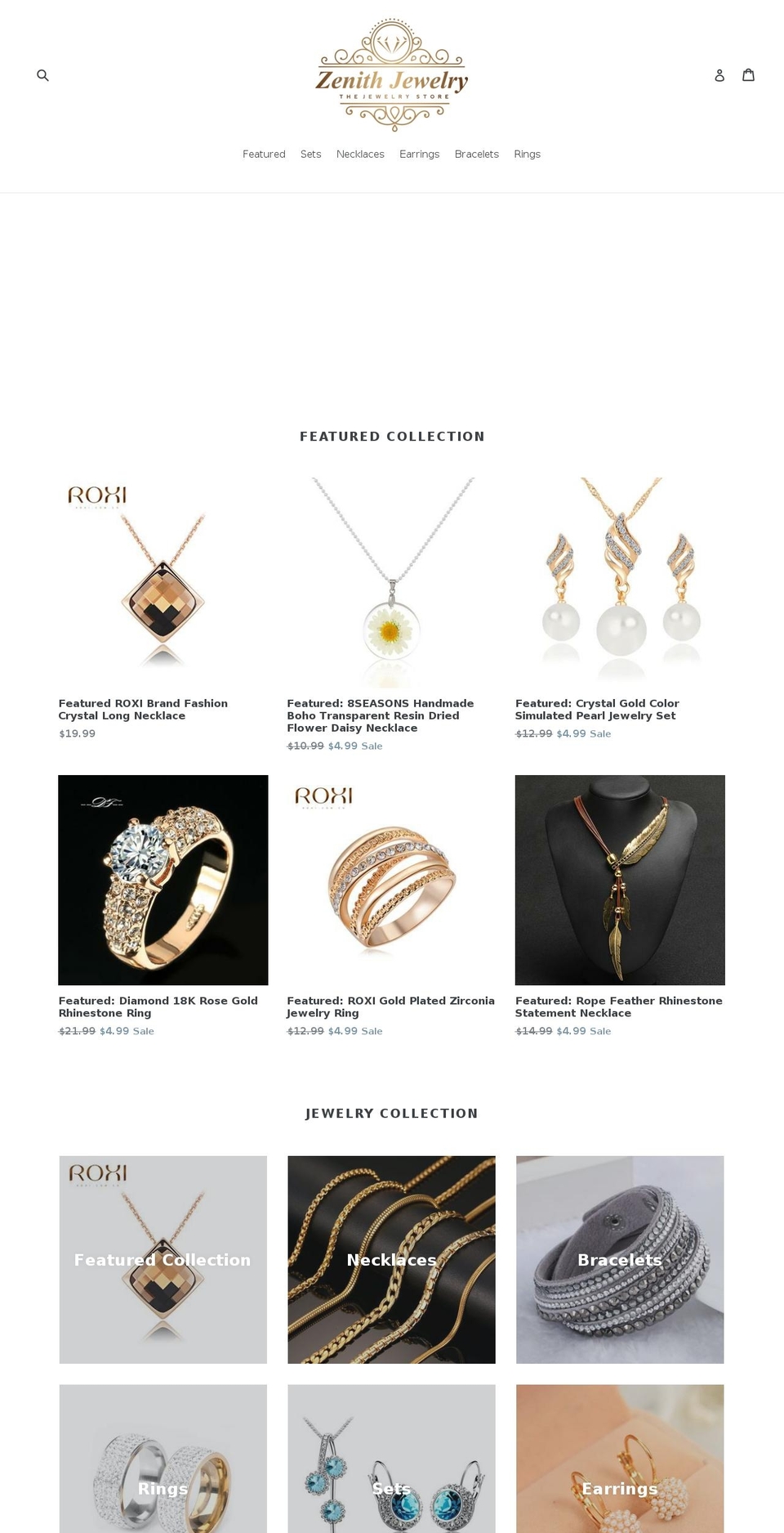 zenithjewelry.com shopify website screenshot
