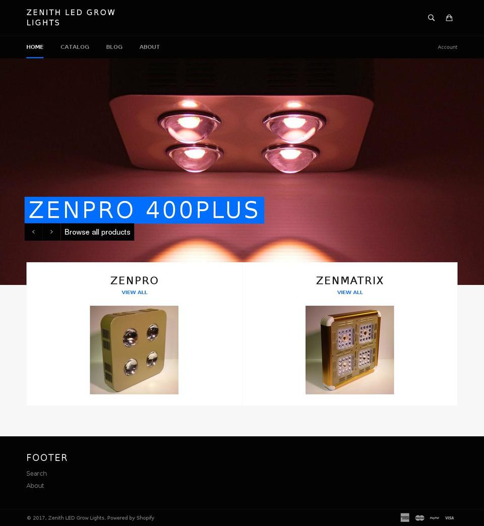 zenithled.com shopify website screenshot