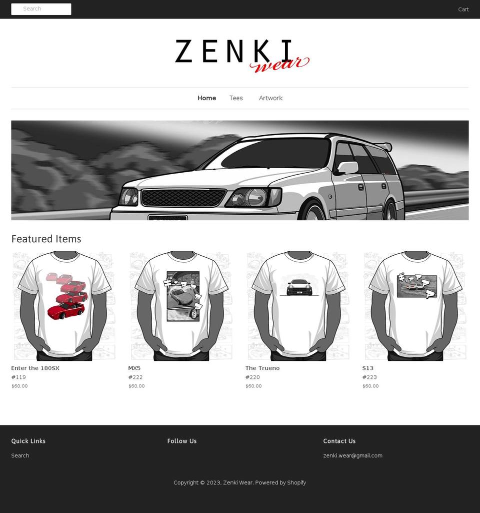 zenkiwear.com.au shopify website screenshot