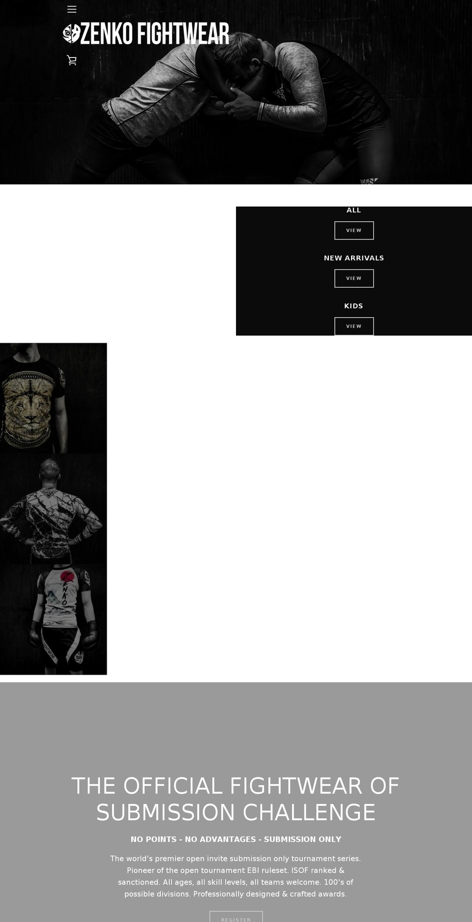 zenkofightwear.com — Shopify storefront screenshot