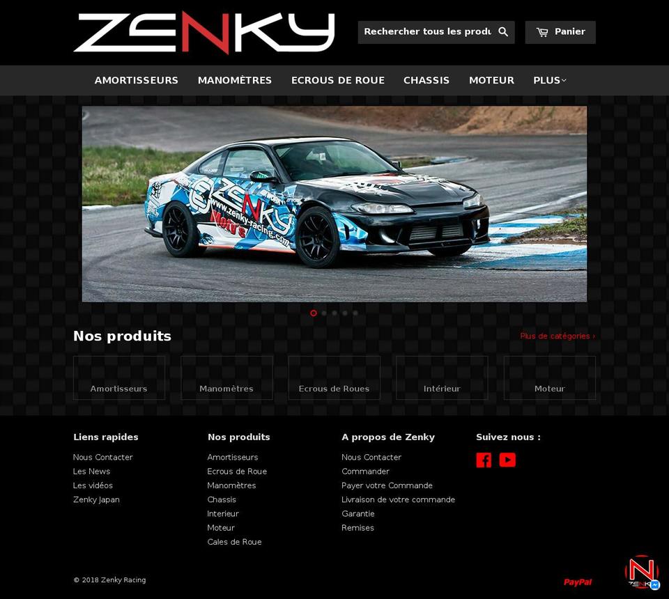 zenkyracing.com — Shopify storefront screenshot