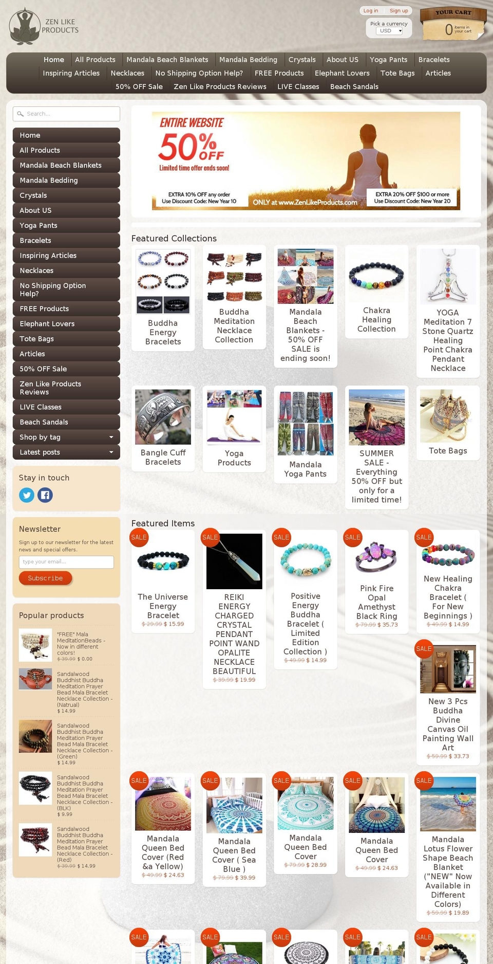 zenlikeproducts.com shopify website screenshot