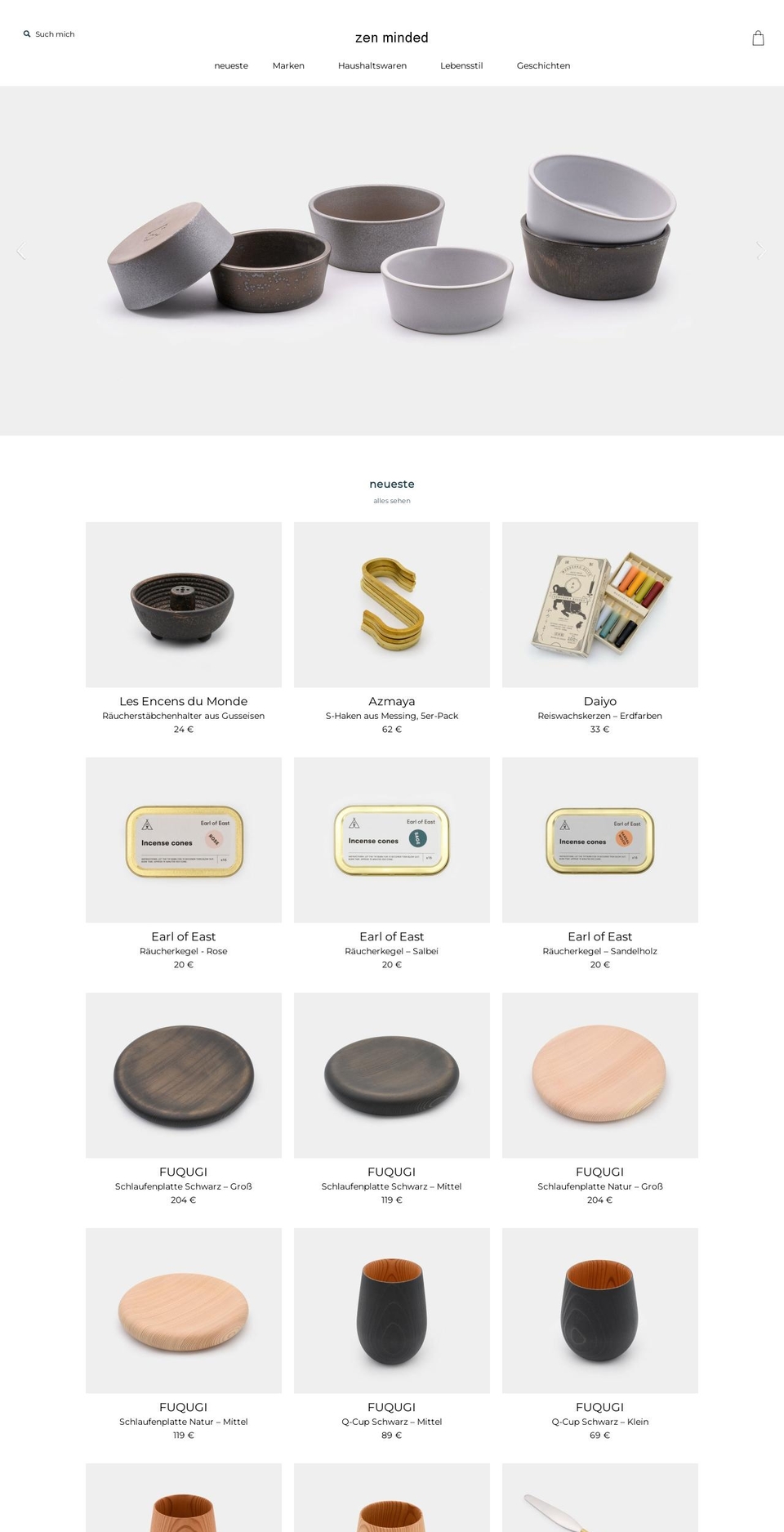 zenminded.de shopify website screenshot