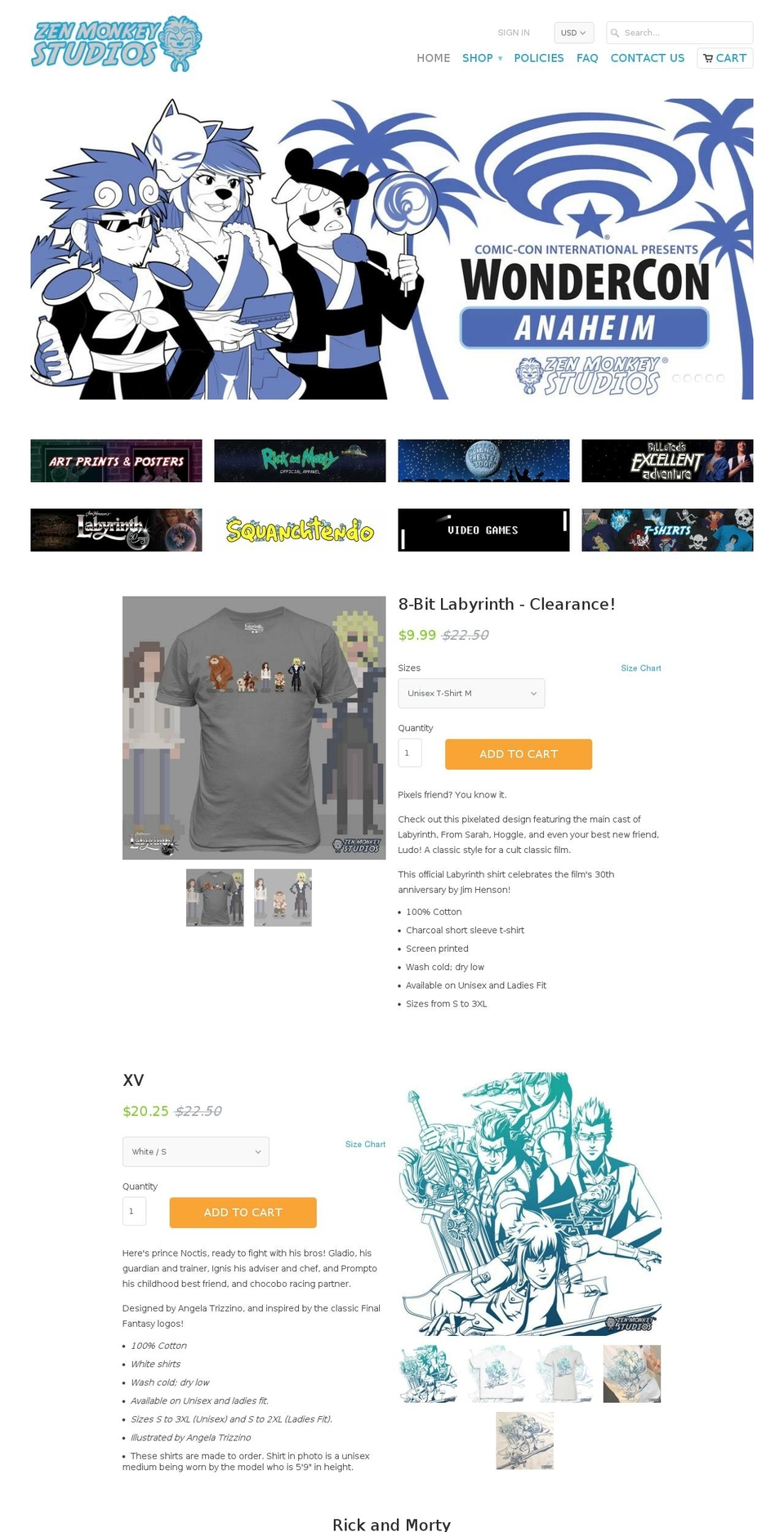 Debut Shopify theme site example zenmonkeystudios.com