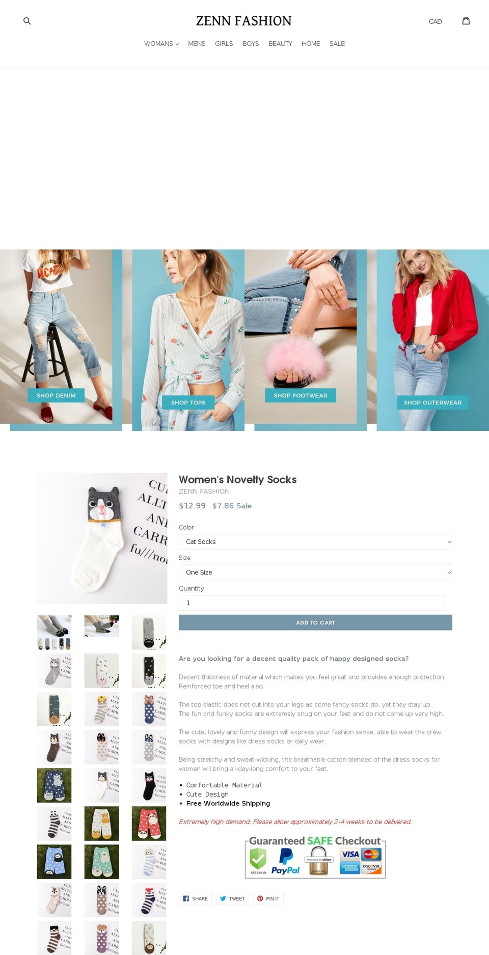 zennfashion.com — Shopify storefront screenshot