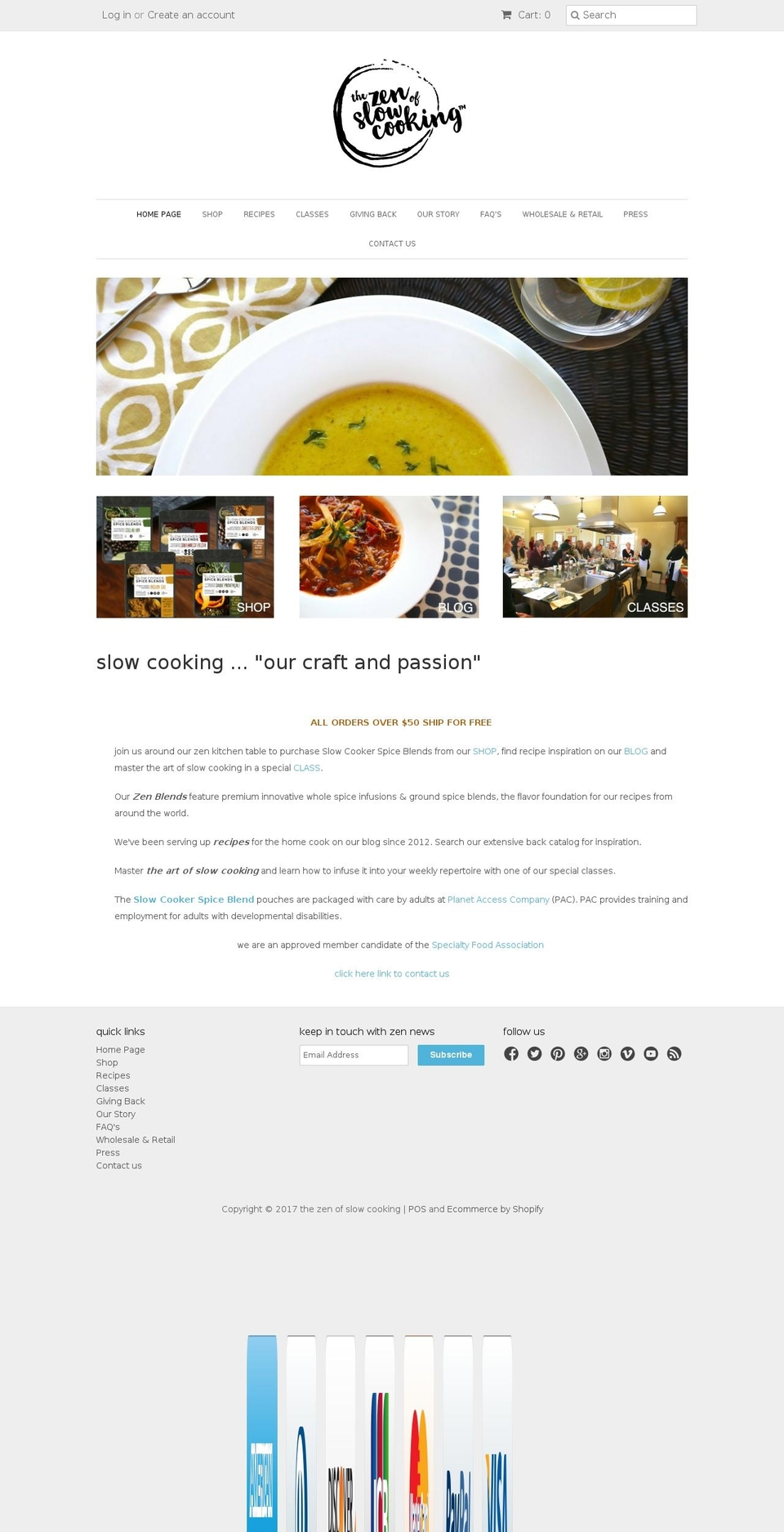 zenofslowcooking.com shopify website screenshot