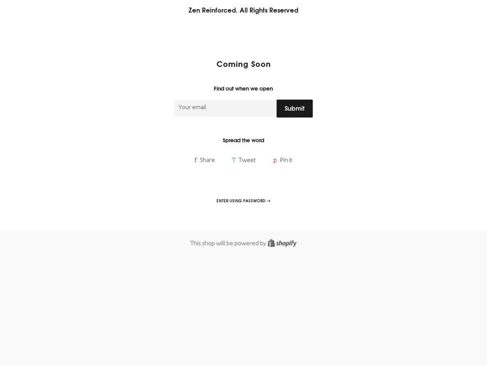 zenreinforcedstore.com — Shopify storefront screenshot