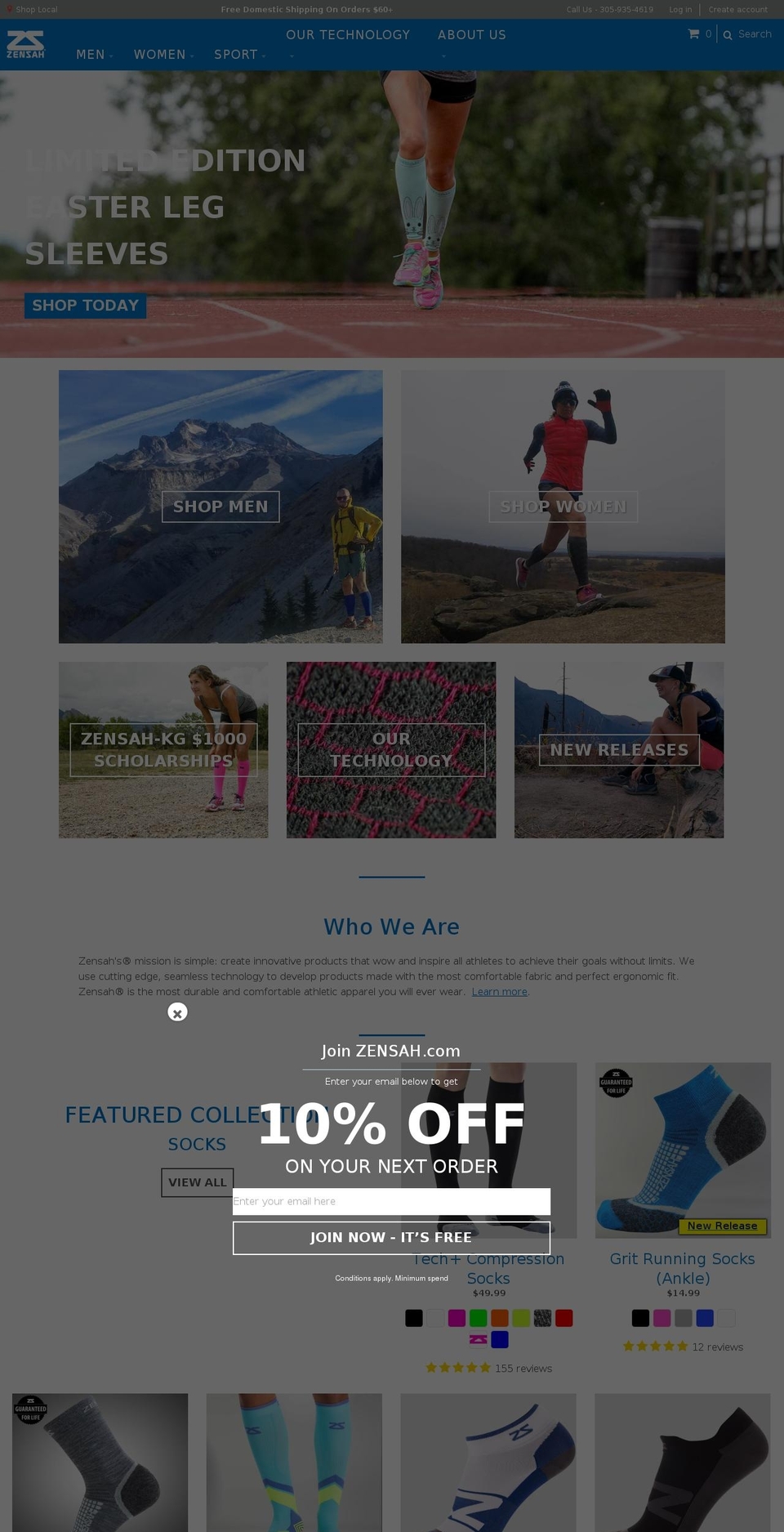 zensah.com shopify website screenshot