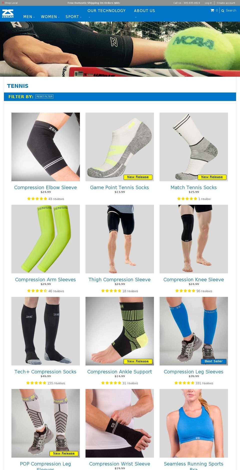 zensahtennis.com shopify website screenshot