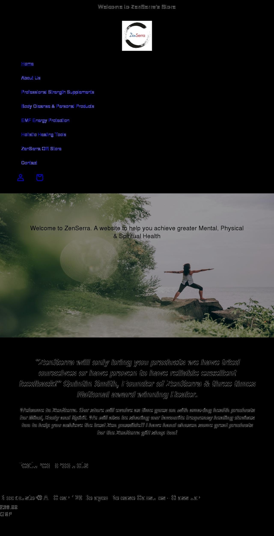 zenserra.com shopify website screenshot