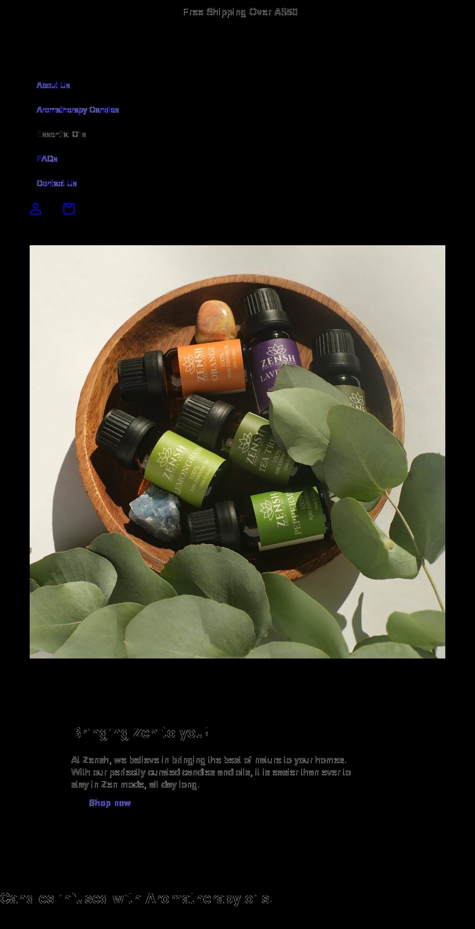 zenshliving.com shopify website screenshot