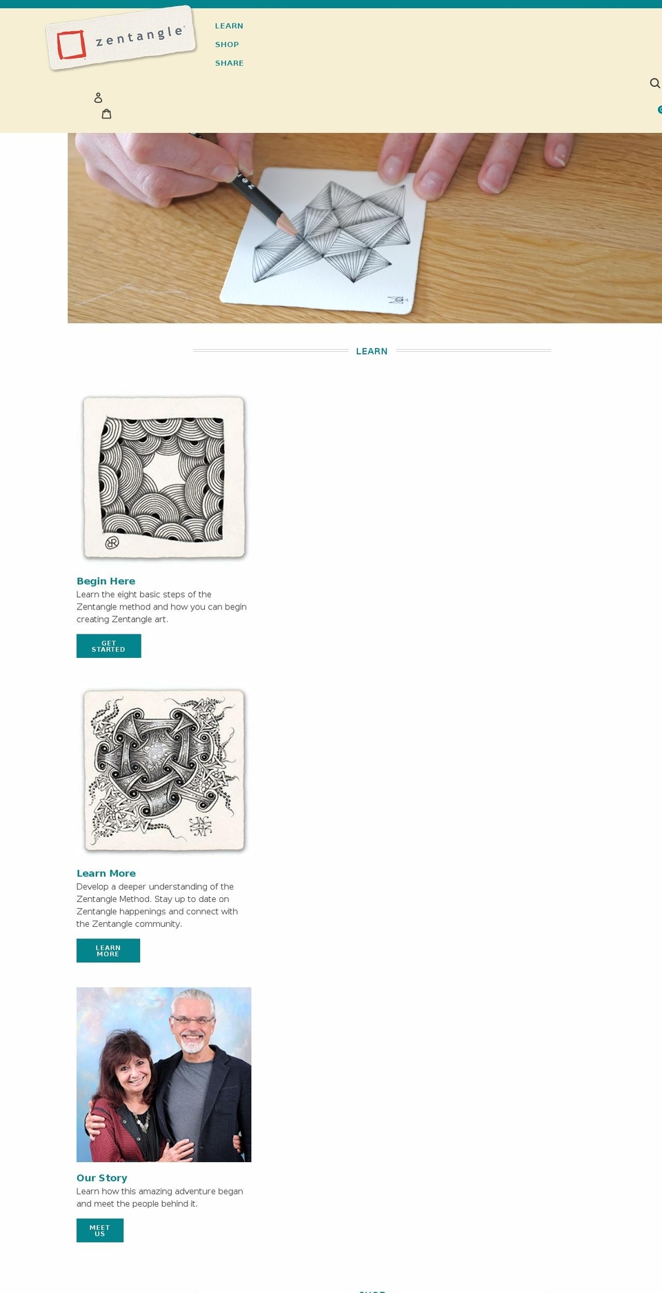 zentangle.com — Shopify storefront screenshot