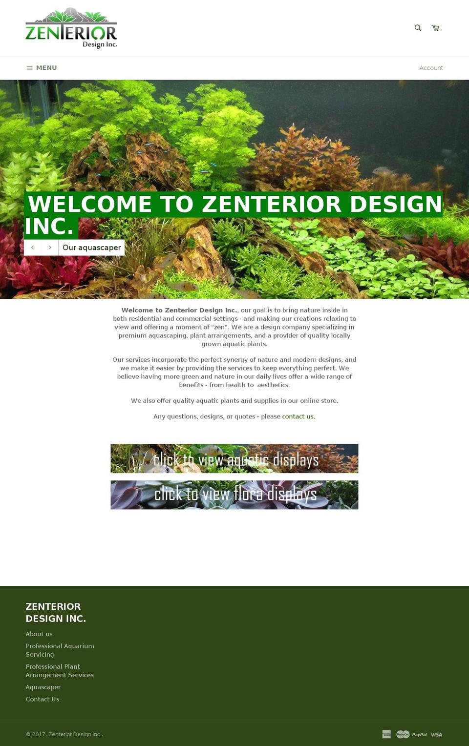 zenteriordesign.ca shopify website screenshot