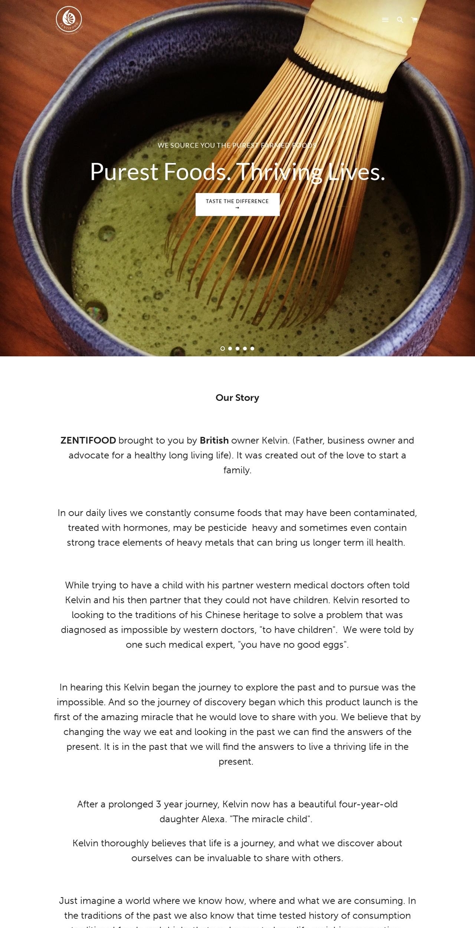 zentifood.com shopify website screenshot
