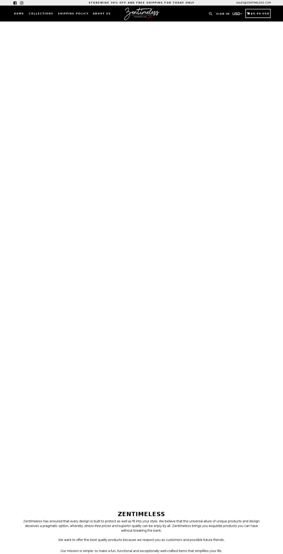 zentimeless.com — Shopify storefront screenshot